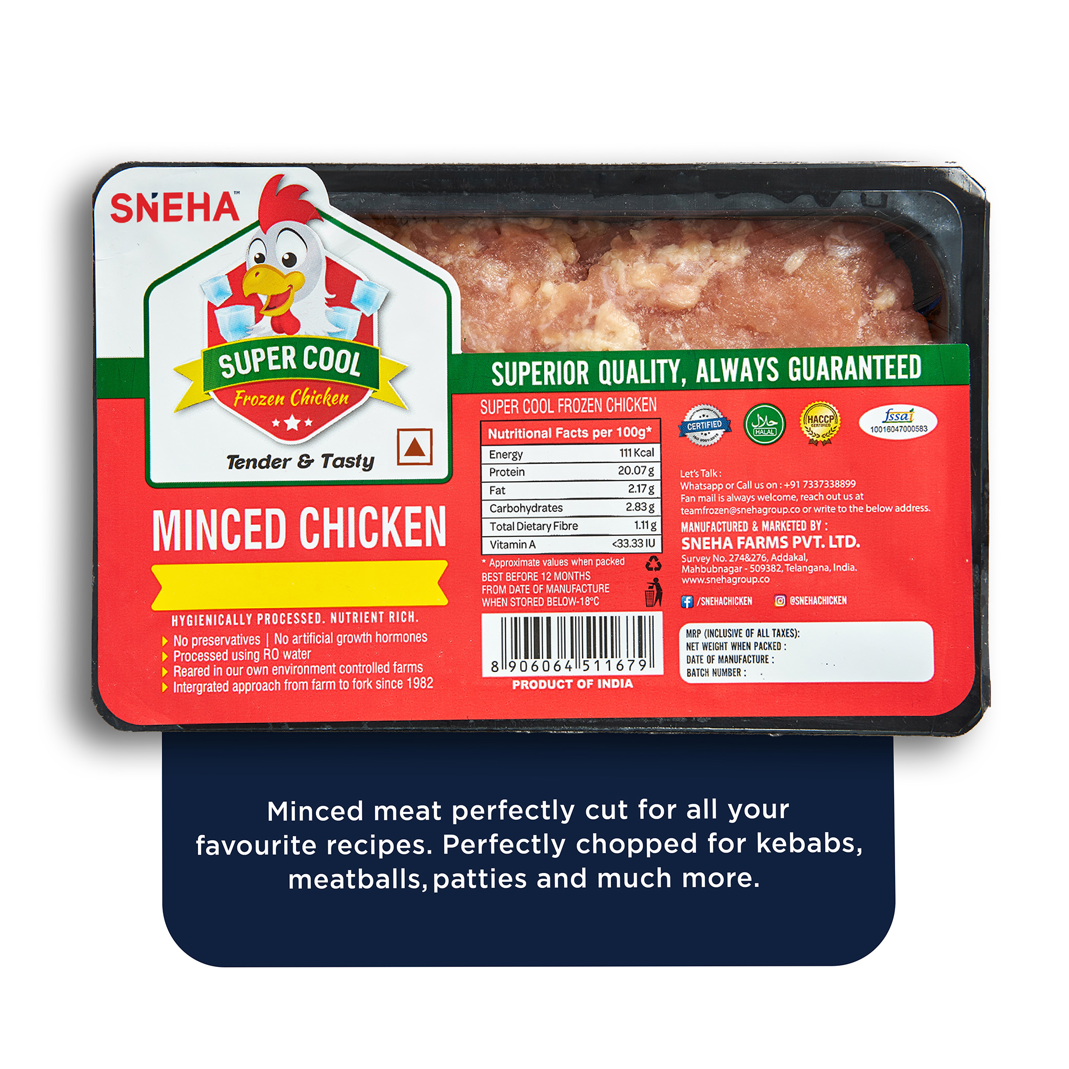 Raw Frozen Tray Packs – Minced Chicken